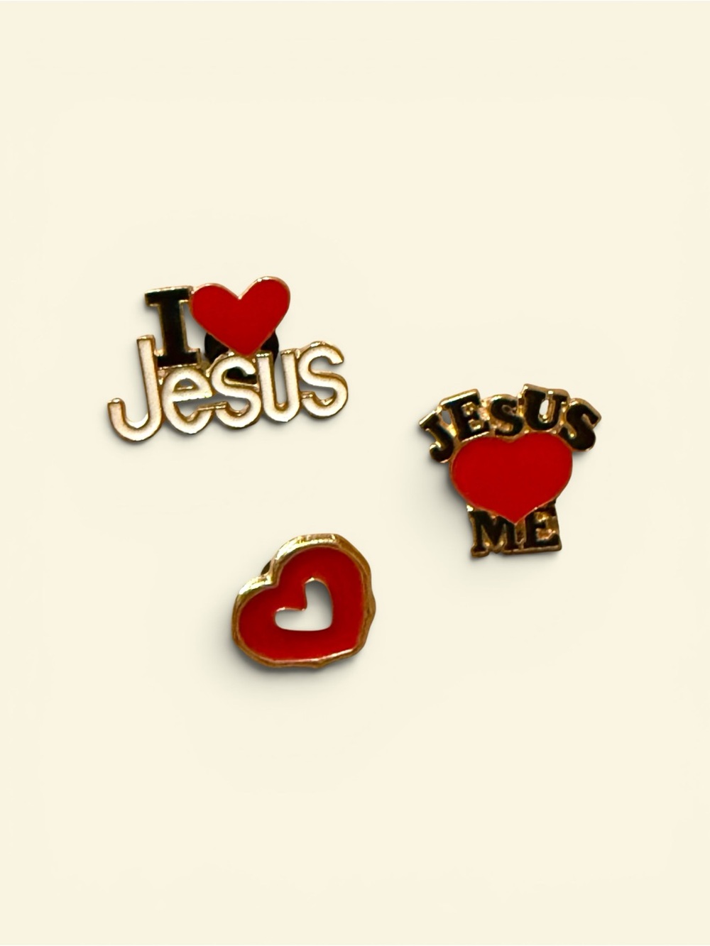 Red Heart 'I ♥ Jesus' and 'Jesus ♥ Me' Pin Set